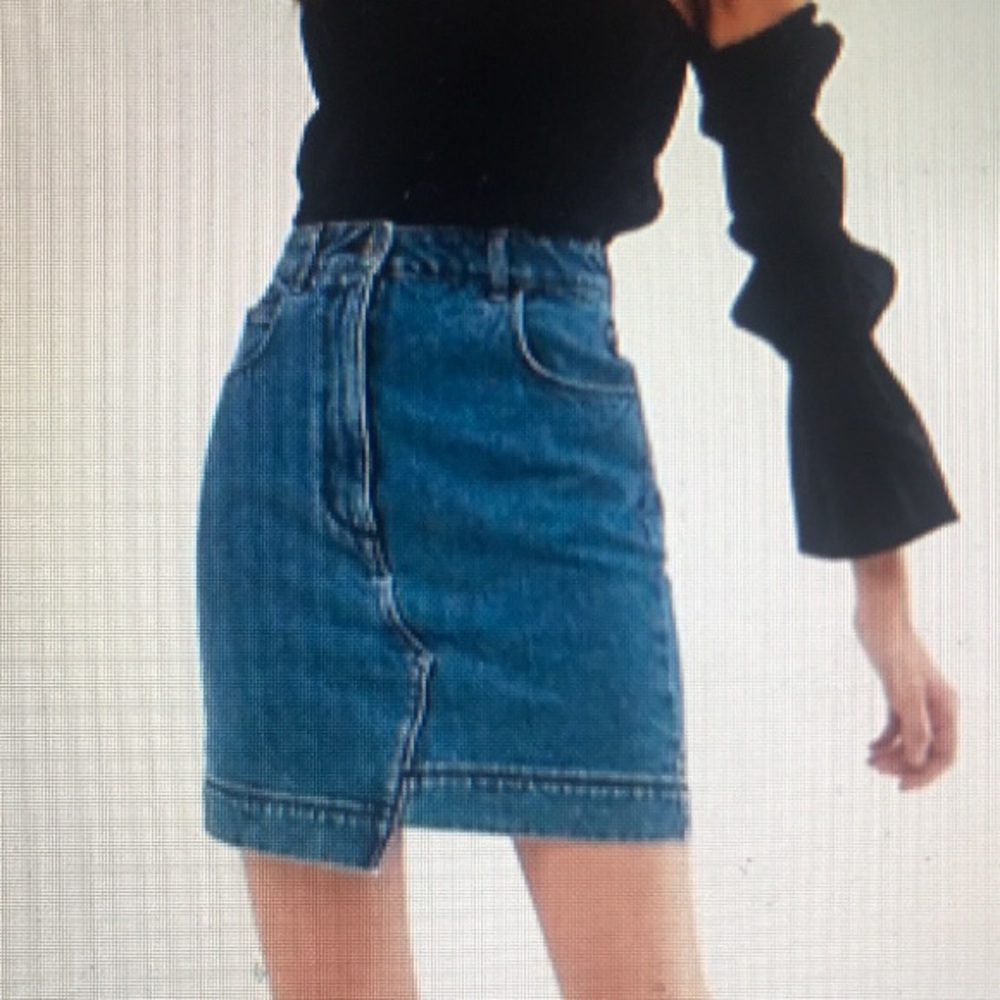 Denim asymmetrical skirt
